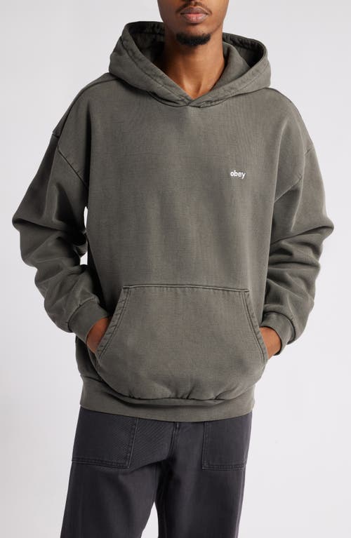 Shop Obey Lowercase Pigment Hoodie In Pigment Digital Black