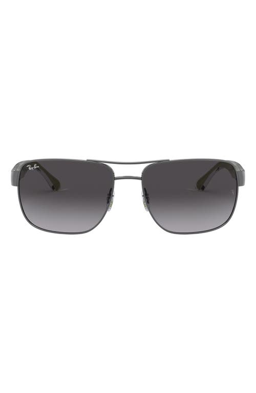 Ray Ban Ray-ban 58mm Steel Aviator Sunglasses In Gunmetal/grey Gradient