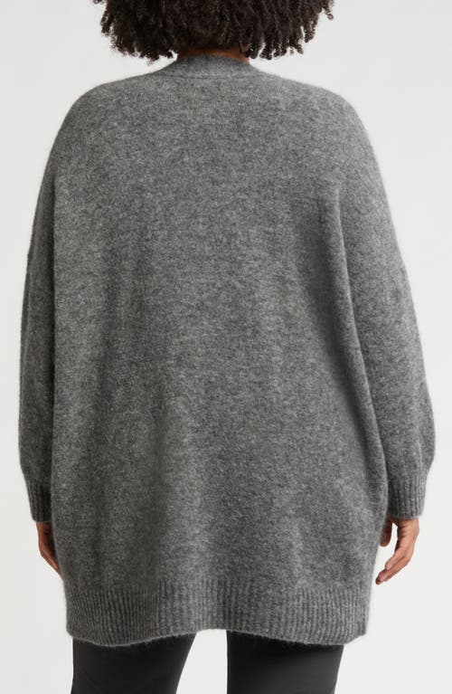 Shop Eileen Fisher Open Front Brushed Cardigan In Meteor