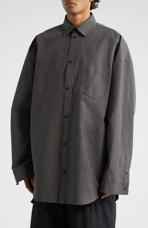 Shop Balenciaga Outerwear Oversize Shirt Jacket In 1269 Black/grey