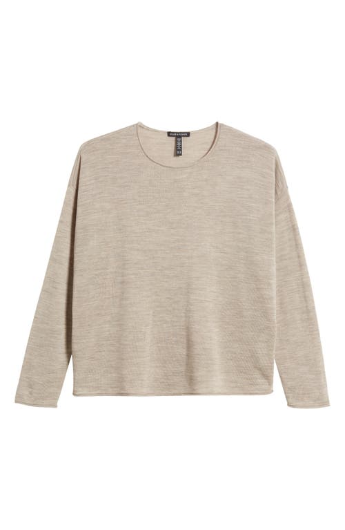 Shop Eileen Fisher Crewneck Wool Sweater In Dove