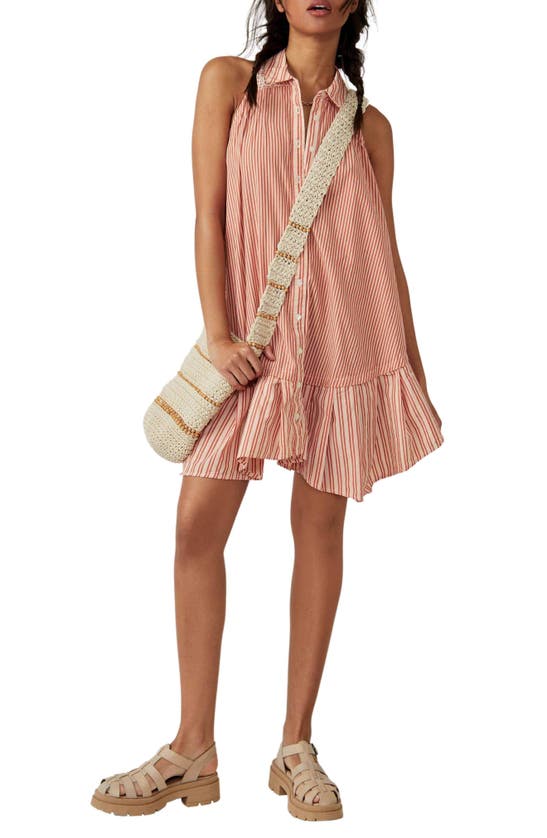 Free People Be Real Mini Dress In Rust Combo ModeSens