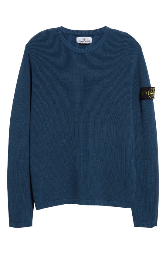 Stone Island Maglia Cotton Crewneck Sweater In Dark Blue