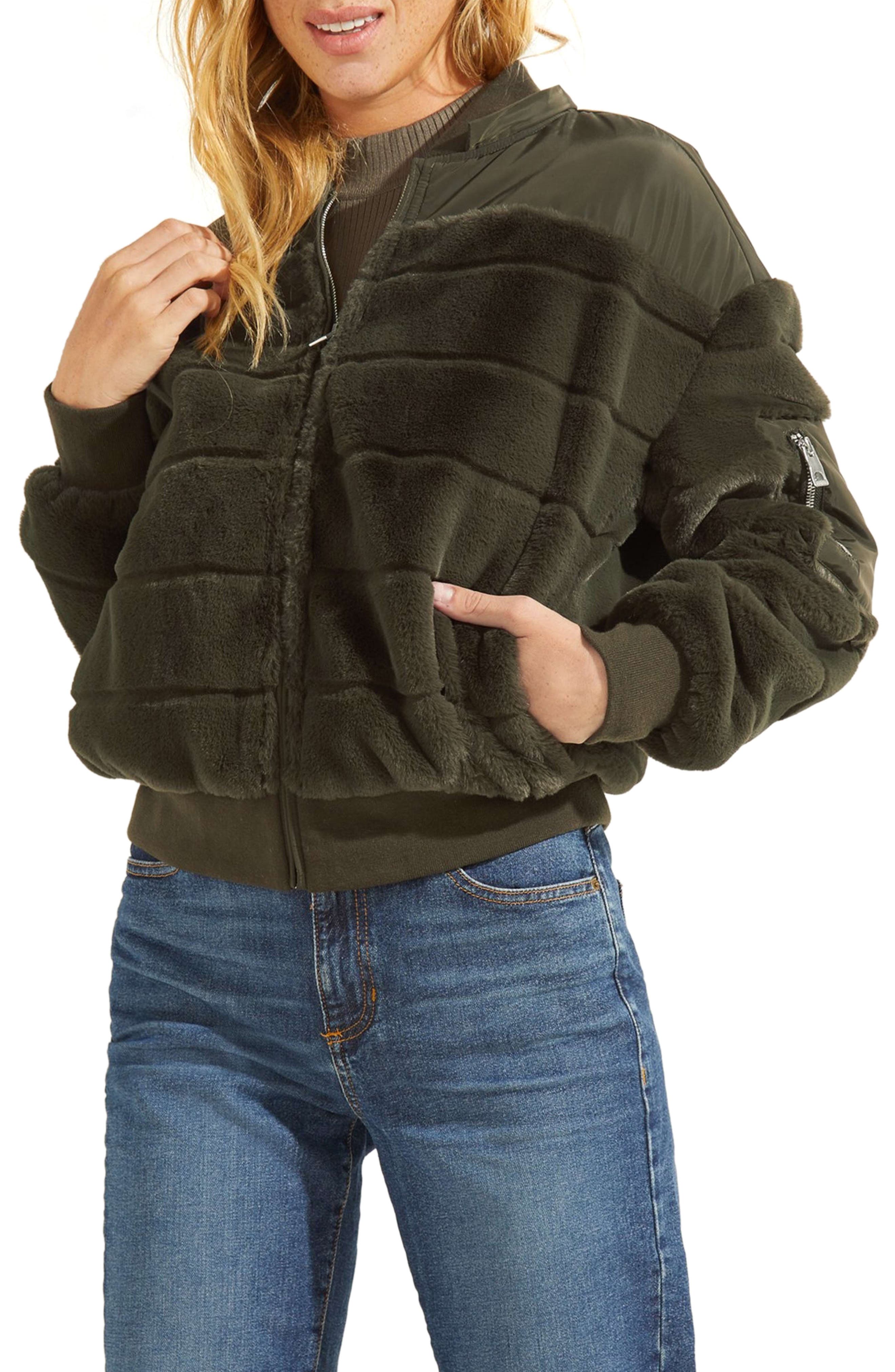 faux fur guess jacket