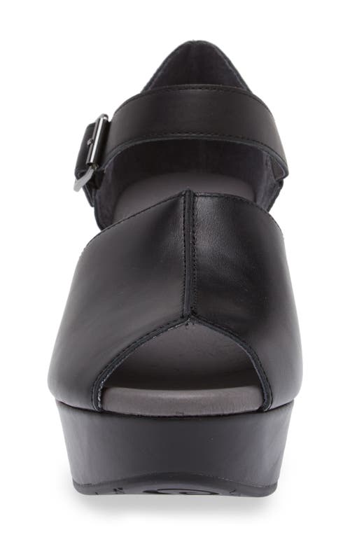 Shop Chocolat Blu Wawa Platform Wedge Sandal In Black Leather