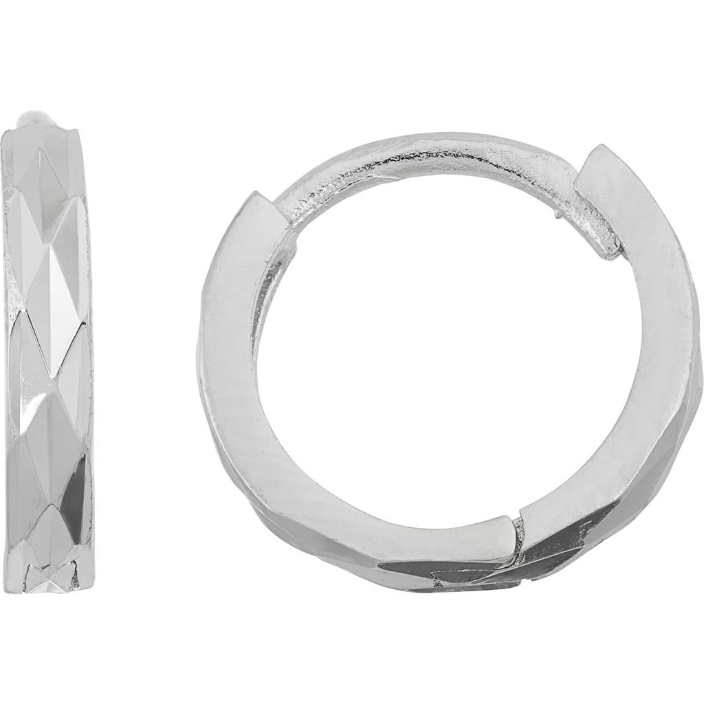 Fzn Diamond Cut Huggie Hoop Earrings In Metallic