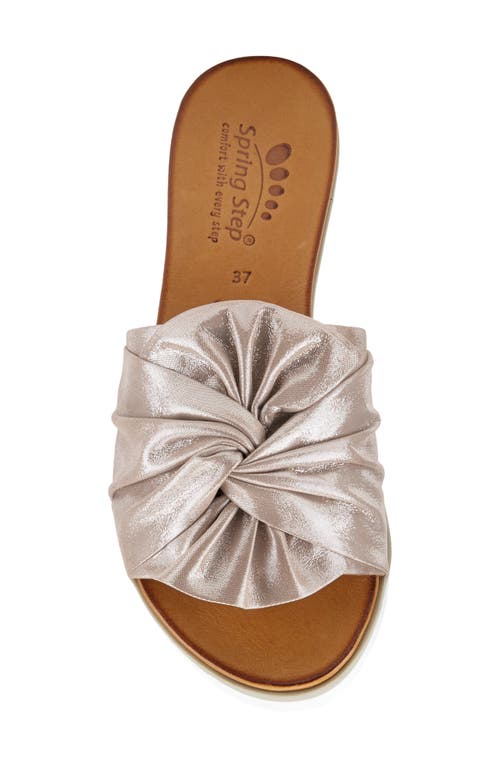 Shop Spring Step Lavona Metallic Slide Sandal In Silver