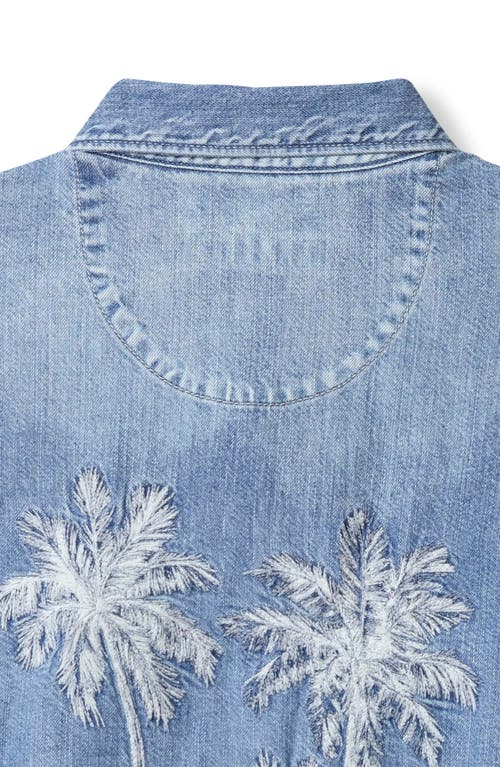 Shop Tommy Bahama Palm Reflections Chambray Shirt In Blue Jean