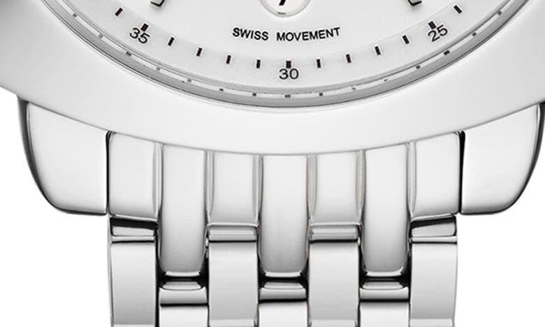 Shop Michele Ascalon Diamond Bracelet Watch, 38mm In Silver