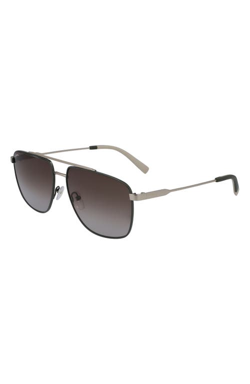 Shop Ferragamo 60mm Gradient Navigator Sunglasses In Matte Gold/brown