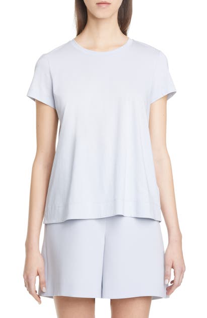Lafayette 148 The Modern Cotton Tee In Iced Blue