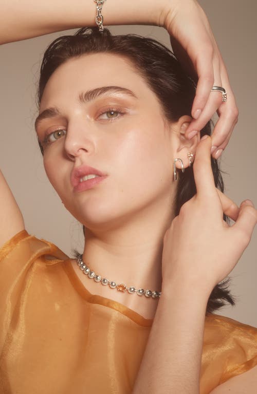 Lady Grey Selene Ball Chain Necklace In Silver/peach