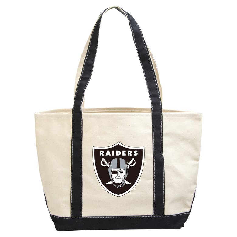 Shop Logo Brands Las Vegas Raiders Canvas Tote Bag In Cream