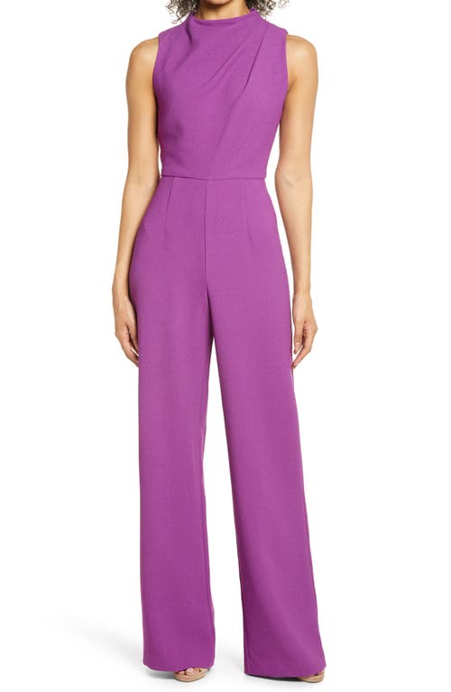 Black Halo Corrine Draped Bodice Wide Leg Jumpsuit in Hyacinth