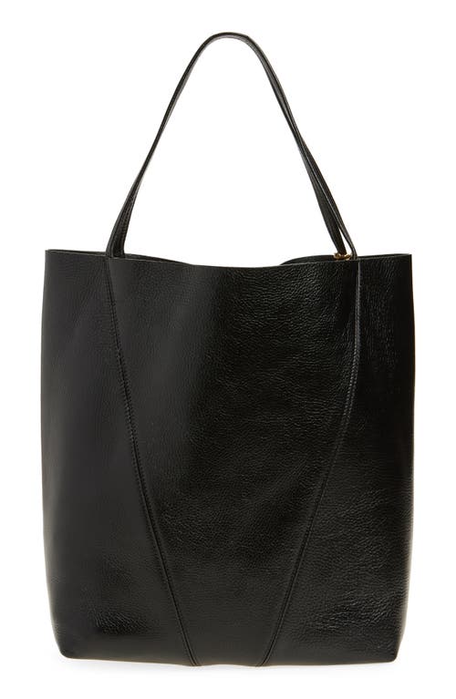 Chloé Large Spin Leather Tote In Black