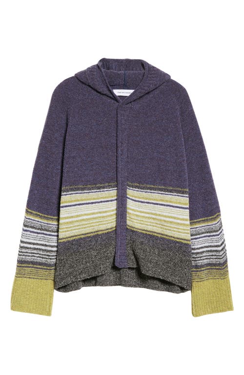 KIKO KOSTADINOV Ketra Stripe Wool Blend Hooded Sweater in Green