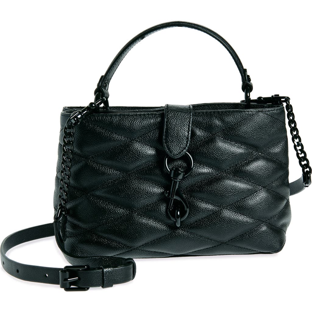 Rebecca Minkoff Edie Leather Top Handle Satchel In Black