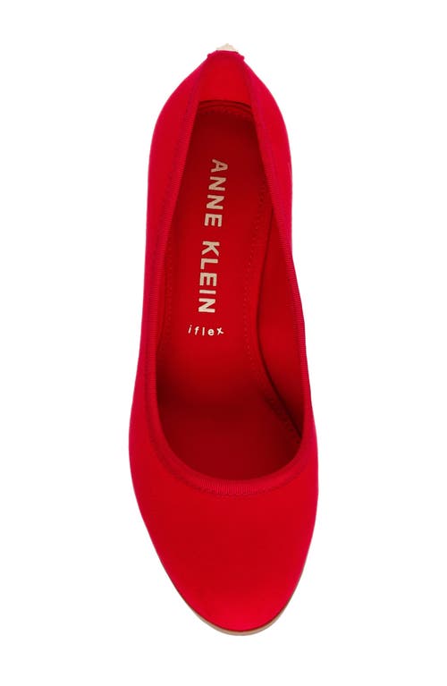 Anne Klein Castana Womens Slip-on Flex Fit Block Heels In Red