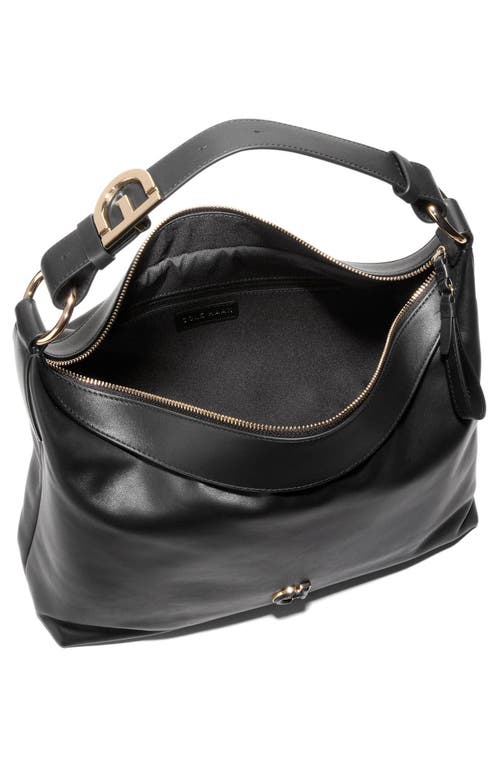 Shop Cole Haan Kamila Leather Hobo Bag In Black