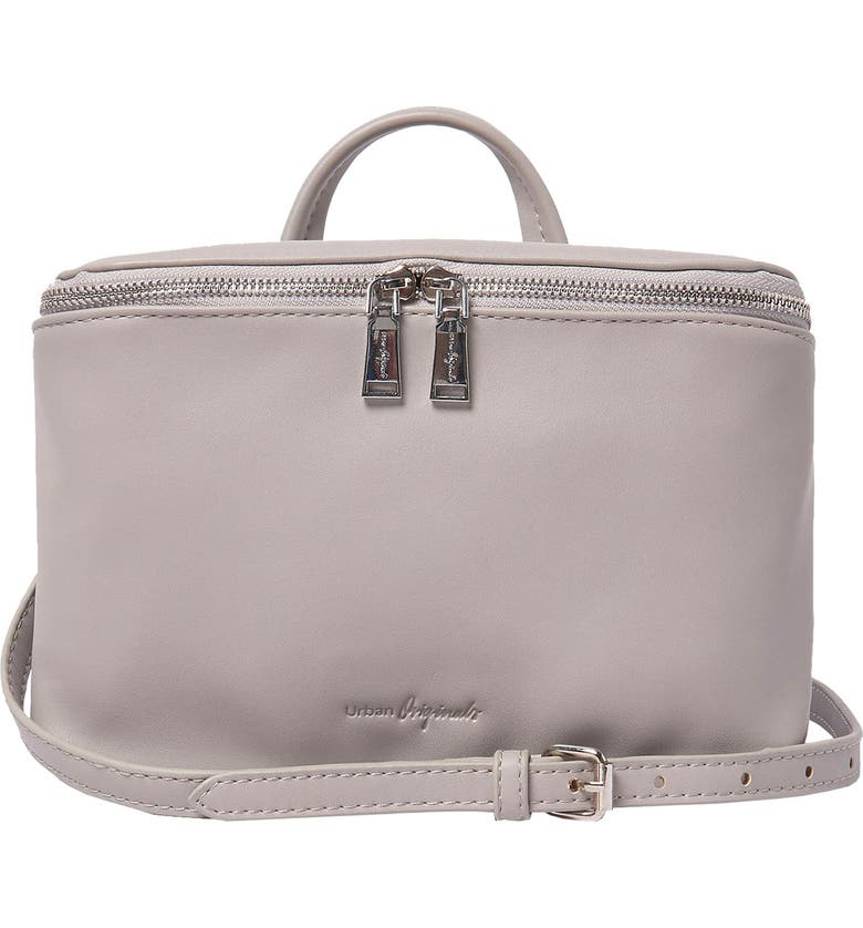 URBAN ORIGINALS Shadow Vegan Leather Crossbody Satchel, Main, color, GREY