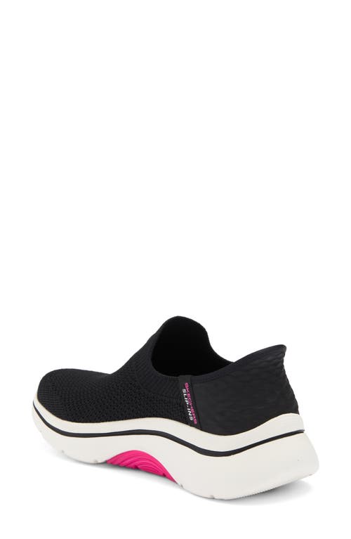 Shop Skechers Go Walk Arch Fit 2.0 Slip-on Sneaker In Black/hot Pink