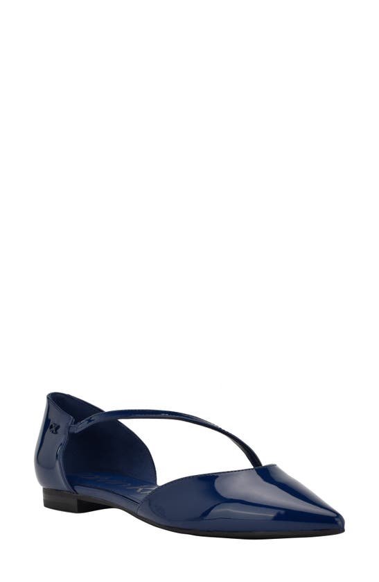 Calvin Klein Women's Sannie Pointy Toe Dress Flats Women's Shoes In Dark Blue Patent