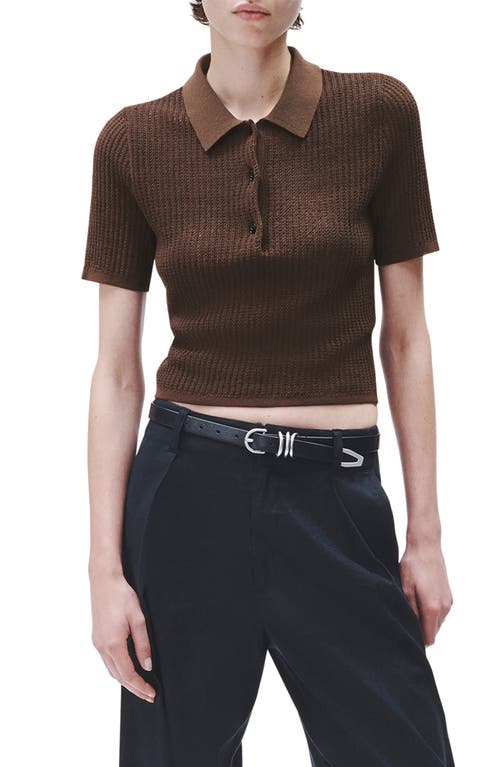 Viola Knit Polo in Chocolate