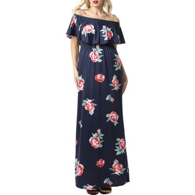 Kimi And Kai Maddison Off The Shoulder Maxi Maternity Dress