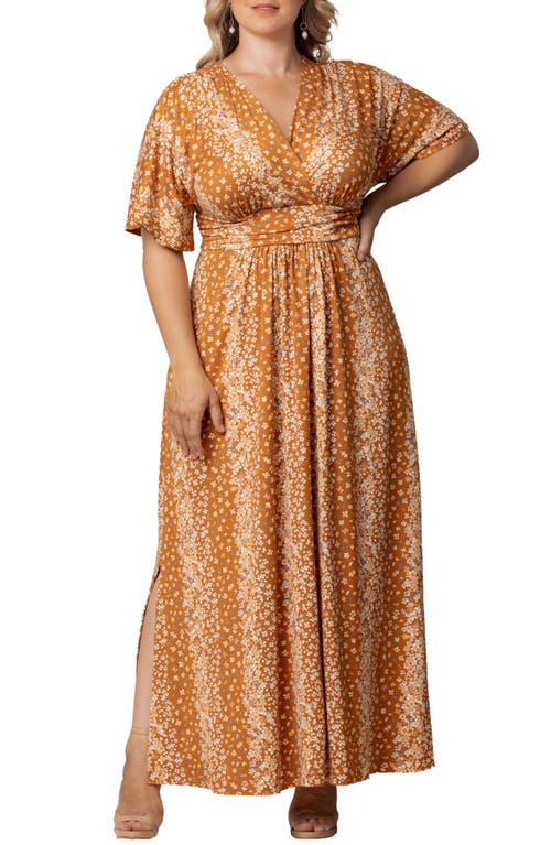 Shop Kiyonna Vienna Maxi Dress In Amber Floral Falls