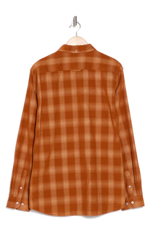 Ben Sherman Ombré Check Corduroy Flannel Button-up Shirt In Caramel