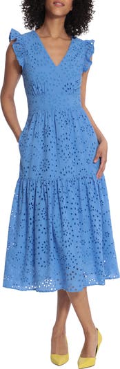 Tiered eyelet 2024 prairie dress