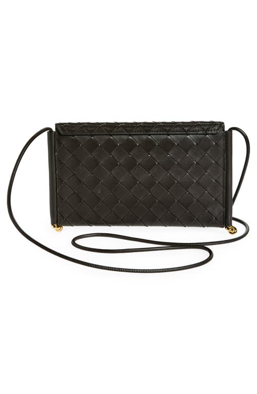 Shop Bottega Veneta Solstice Envelope Intrecciato Leather Crossbody Bag In 2190 Fondant-m Brass