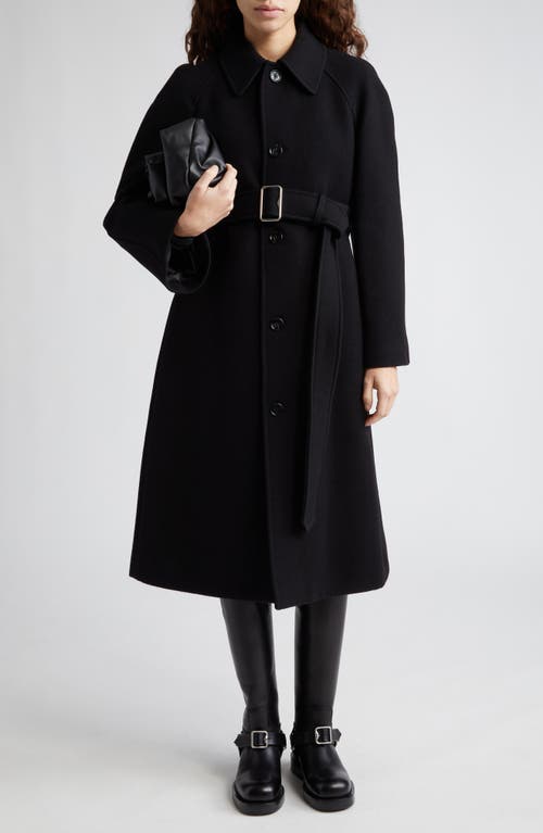 burberry Regular Fit Belted Wool Twill Car Coat Black at Nordstrom,