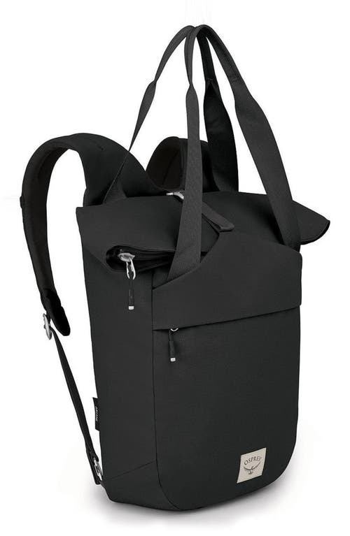 Arcane Recycled Polyester Hybrid Tote Pack in Black