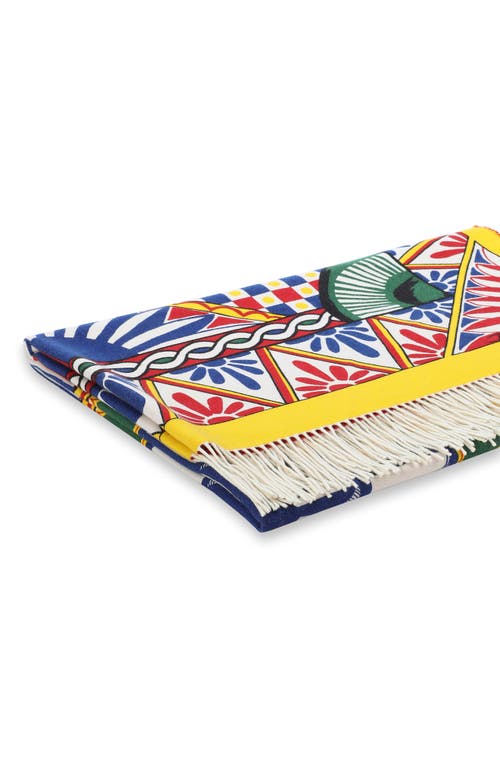 Dolce & Gabbana Dolce&gabbana Caretto Cashmere Throw Blanket In Red Multi