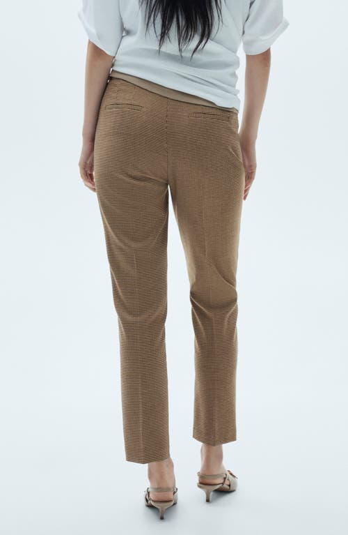 Mango Flat Front Skinny Pants In Brown