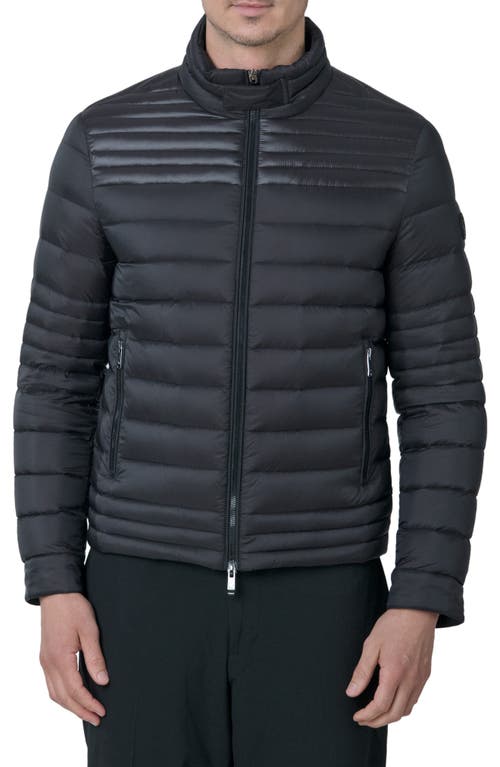 Emory Water Resistant Down Recycled Nylon Puffer Jacket in Black