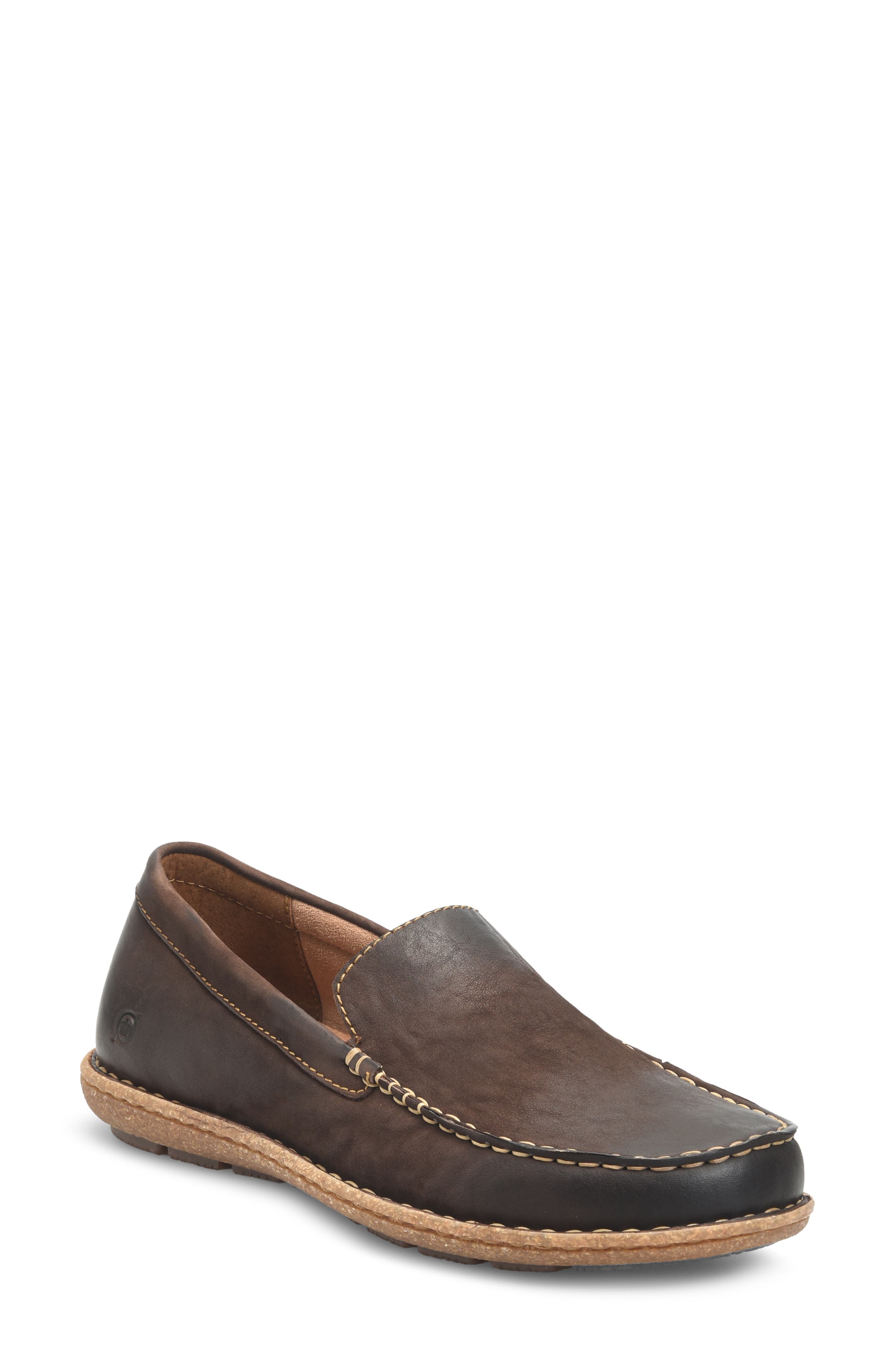 leather slip on loafers