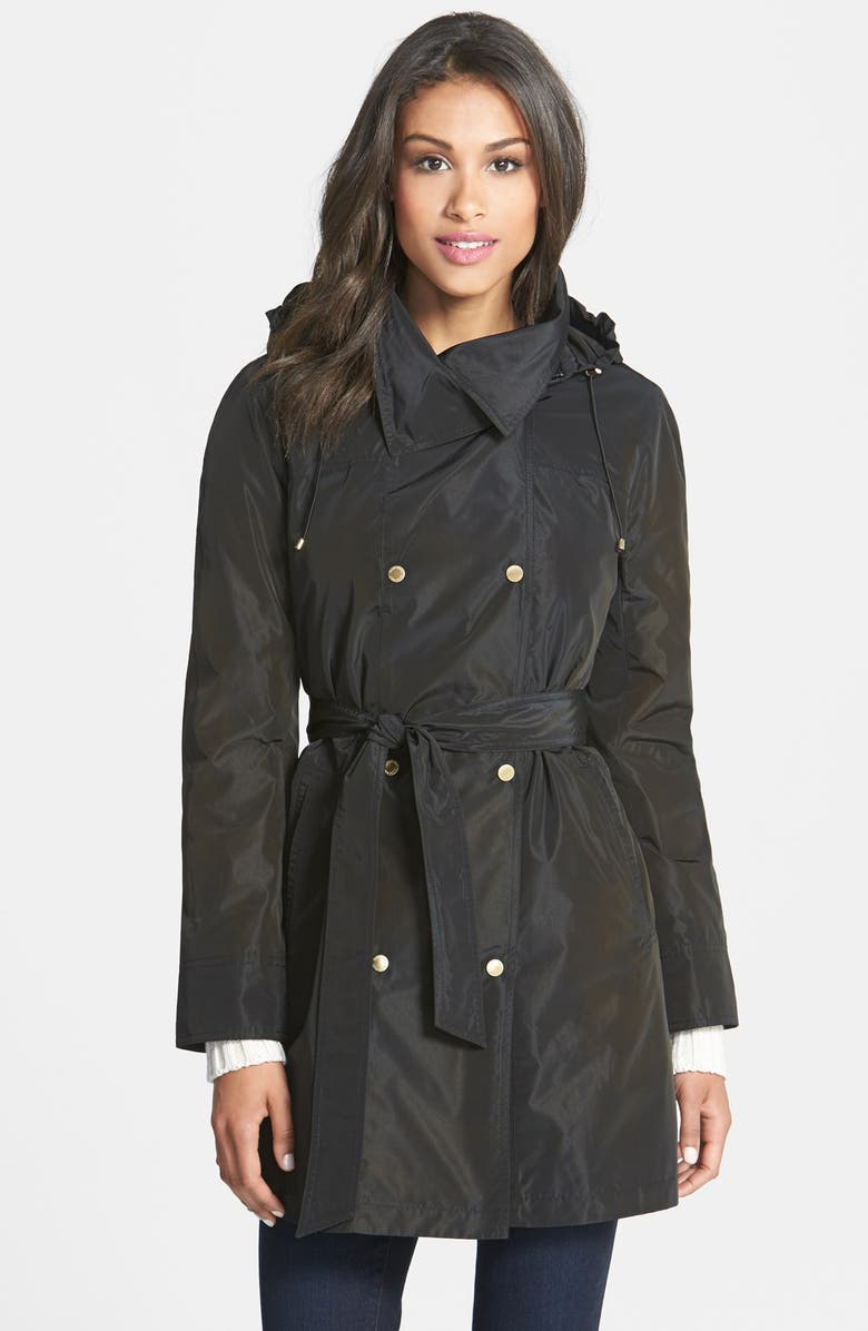 Ellen Tracy Packable Belted Iridescent Raincoat | Nordstrom