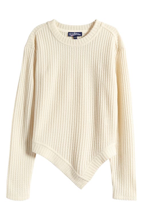 Freshman Kids' Asymetric Waffle Knit Top in Ivory at Nordstrom