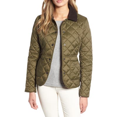 Barbour Deveron Diamond Quilted Jacket, US / 12 UK - Green