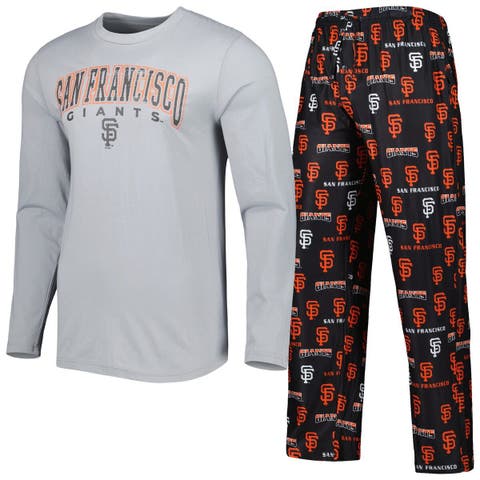 San Francisco Giants Concepts Sport Women's Breakthrough Long Sleeve V-Neck  T-Shirt & Shorts Sleep Set - Black