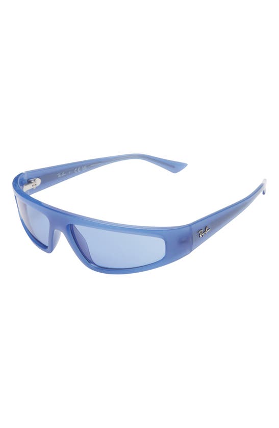 Shop Ray Ban Izaz 59mm Wraparound Sunglasses In Blue