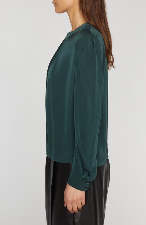 Shop Elie Tahari The Bethany Stretch Silk Blouse In Juniper