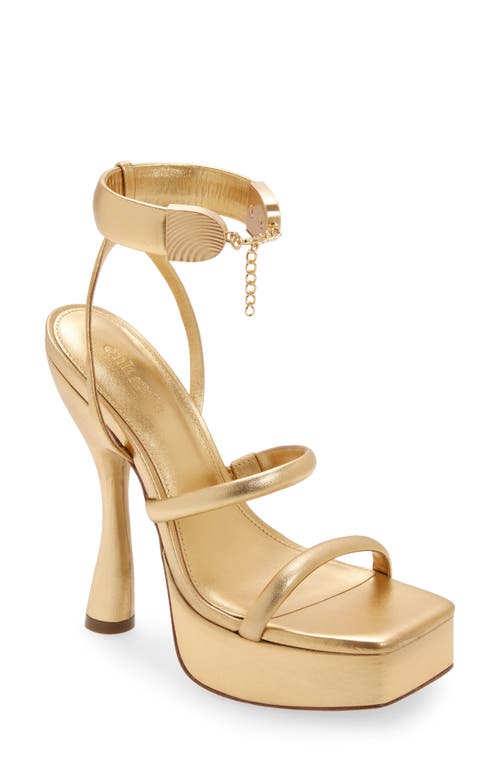 Cult Gaia Elodie Platform Sandal in Gold at Nordstrom, Size 8Us