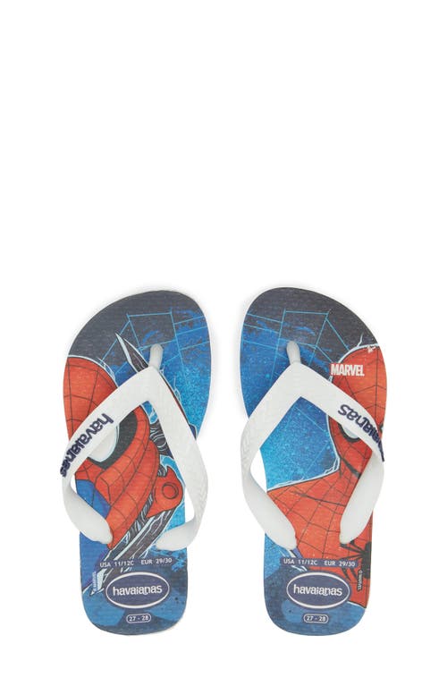 Shop Havaianas Kids' Marvel Spider-man Flip Flop In White/white