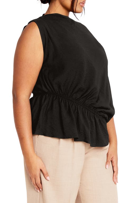 Shop City Chic Ariel Asymmetric Woven Shirt In Black