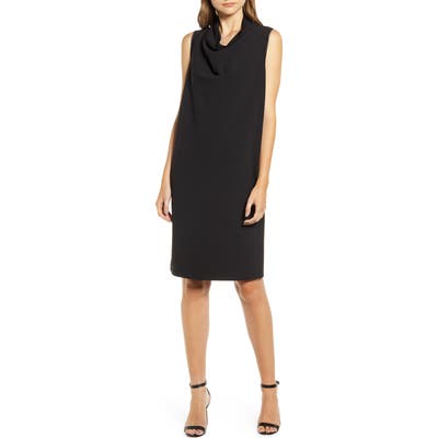 Anne Klein Cowl Neck Crepe Sheath Dress, Black