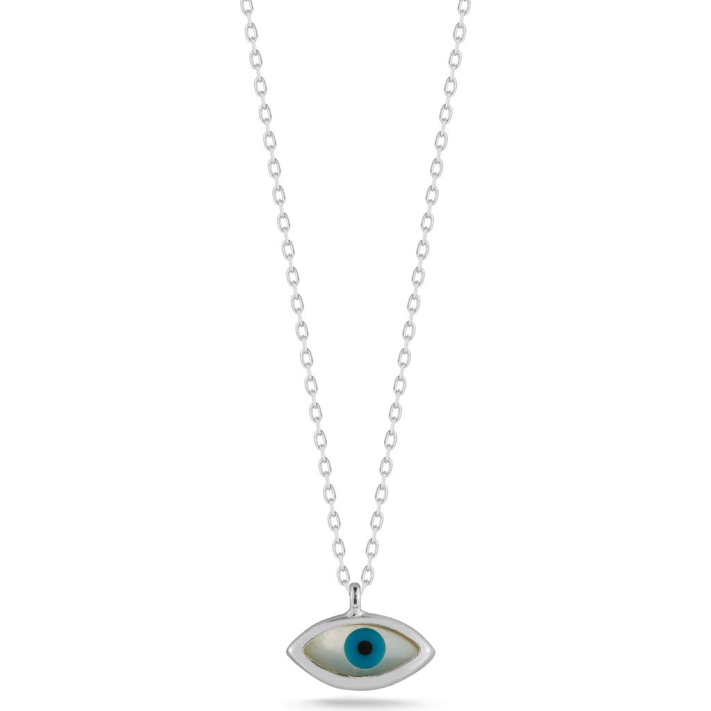 Glaze Jewelry Evil Eye Pendant Necklace In Silver