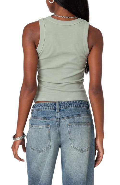 Edikted Standard Ribbed Tank Top In Sage